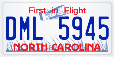 NC license plate DML5945