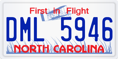 NC license plate DML5946