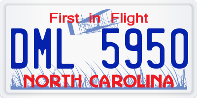 NC license plate DML5950