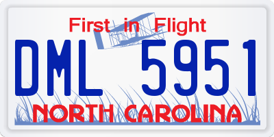 NC license plate DML5951