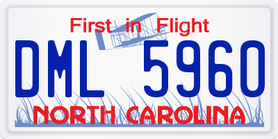 NC license plate DML5960