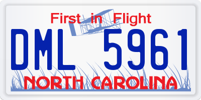 NC license plate DML5961