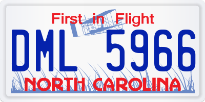 NC license plate DML5966