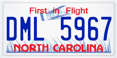 NC license plate DML5967