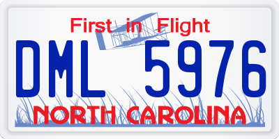 NC license plate DML5976