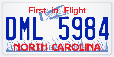 NC license plate DML5984