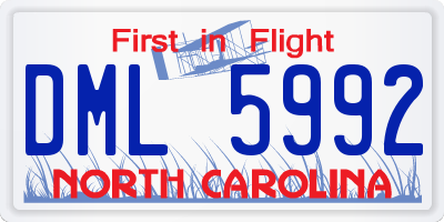 NC license plate DML5992
