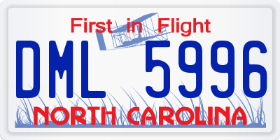 NC license plate DML5996