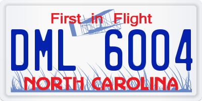 NC license plate DML6004