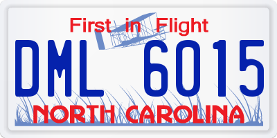 NC license plate DML6015