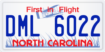 NC license plate DML6022