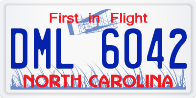 NC license plate DML6042