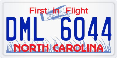 NC license plate DML6044