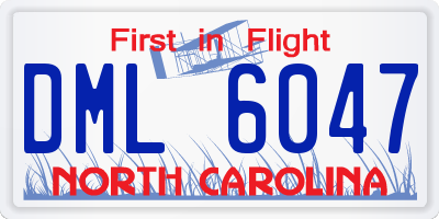 NC license plate DML6047