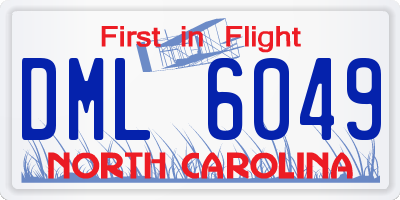NC license plate DML6049