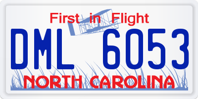 NC license plate DML6053