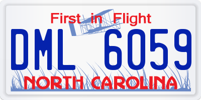 NC license plate DML6059