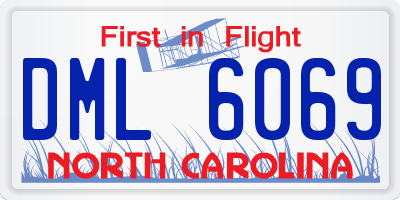 NC license plate DML6069