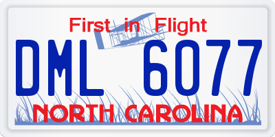 NC license plate DML6077