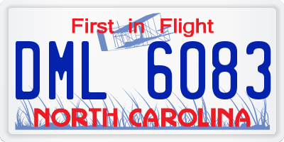 NC license plate DML6083