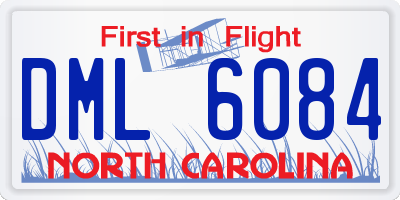 NC license plate DML6084