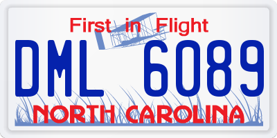 NC license plate DML6089