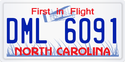 NC license plate DML6091