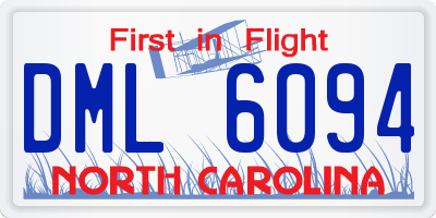 NC license plate DML6094