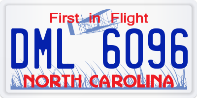 NC license plate DML6096