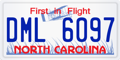 NC license plate DML6097