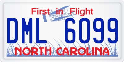 NC license plate DML6099