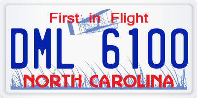 NC license plate DML6100