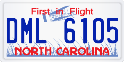 NC license plate DML6105
