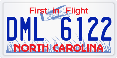 NC license plate DML6122