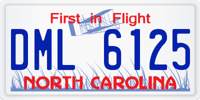 NC license plate DML6125