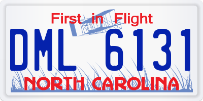NC license plate DML6131