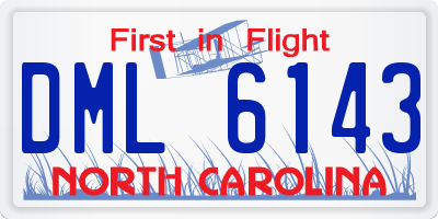 NC license plate DML6143