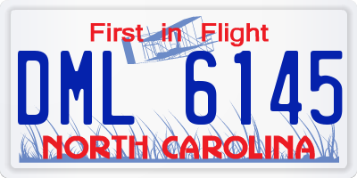 NC license plate DML6145