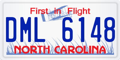 NC license plate DML6148