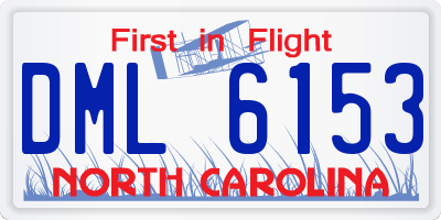 NC license plate DML6153
