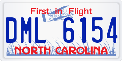 NC license plate DML6154