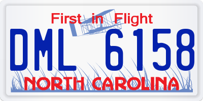 NC license plate DML6158