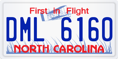 NC license plate DML6160