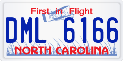 NC license plate DML6166