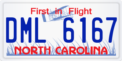 NC license plate DML6167