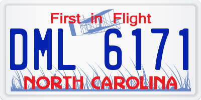 NC license plate DML6171