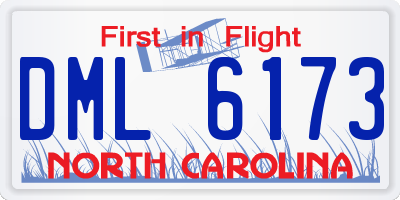 NC license plate DML6173