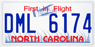 NC license plate DML6174