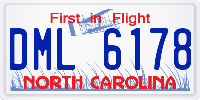 NC license plate DML6178