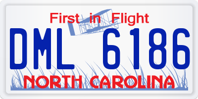 NC license plate DML6186